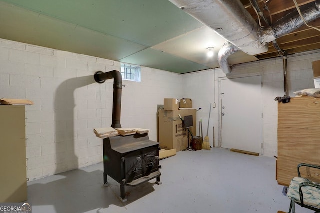 16 Lois Ln, Hayesville, NC 28904 - basement with a wood stove