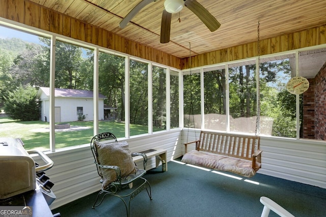 16 Lois Ln, Hayesville, NC 28904 - sunroom with ceiling fan
