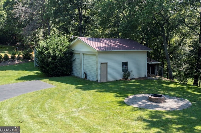 16 Lois Ln, Hayesville, NC 28904 - view of outbuilding with a fire pit