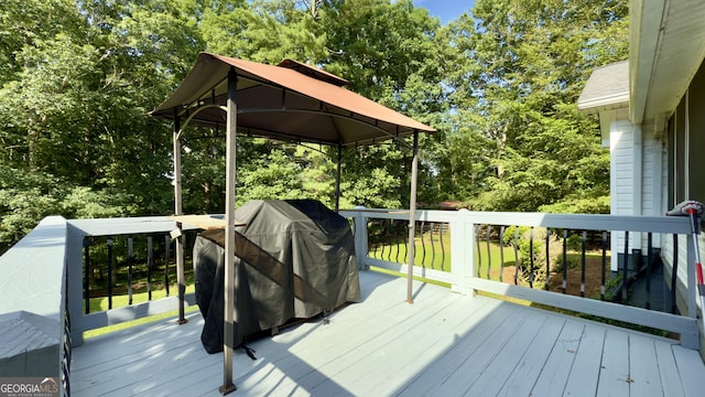 1780 Double Bridge Rd, Demorest, GA 30535 - wooden terrace with a gazebo, area for grilling, and view of scattered trees