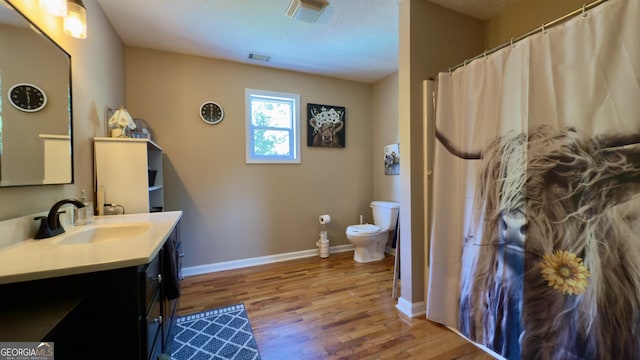 1780 Double Bridge Rd, Demorest, GA 30535 - bathroom featuring vanity, wood finished floors, and a shower with curtain