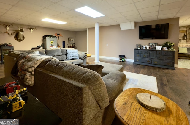1780 Double Bridge Rd, Demorest, GA 30535 - living area featuring wood finished floors and a drop ceiling