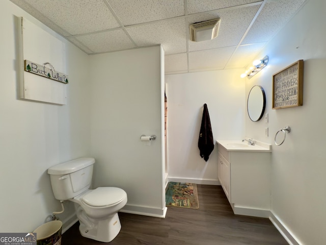 1780 Double Bridge Rd, Demorest, GA 30535 - full bathroom with a paneled ceiling, vanity, and wood finished floors
