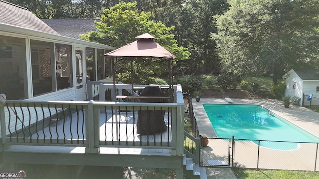 1780 Double Bridge Rd, Demorest, GA 30535 - view of pool with a sunroom and a gate