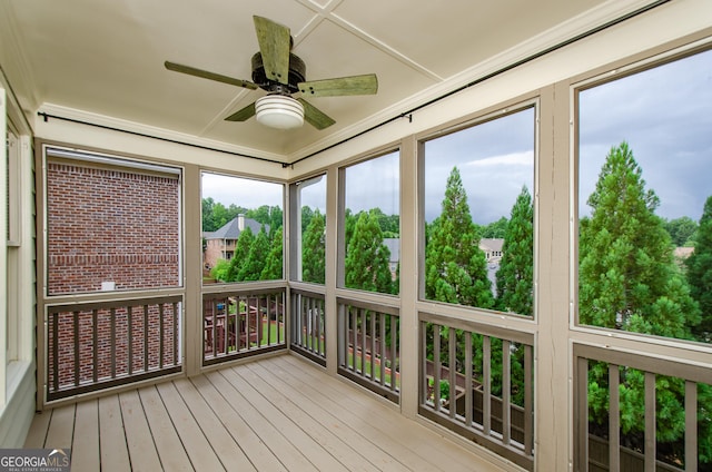 4645 Wykeshire Ct, Cumming, GA 30041 - unfurnished sunroom with ceiling fan