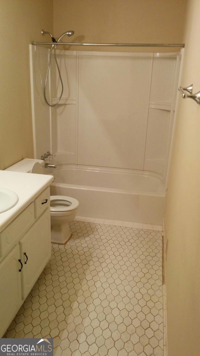 2297 Horseshoe Bend Rd SW, Marietta, GA 30064 - bathroom with vanity, bathtub / shower combination, and tile patterned flooring