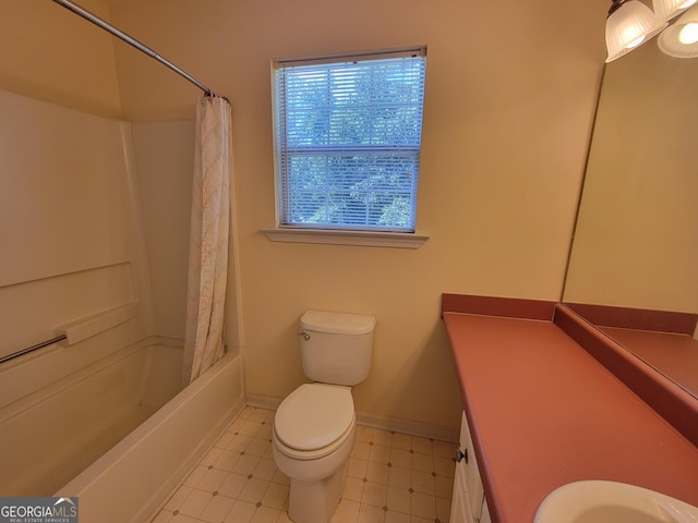 424 Ivey Edwards Ln, Mcdonough, GA 30253 - full bath featuring vanity, shower / tub combo with curtain, and tile patterned flooring