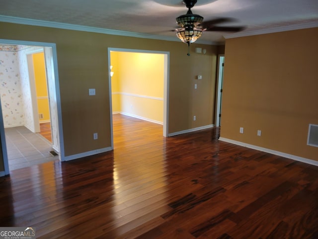 424 Ivey Edwards Ln, Mcdonough, GA 30253 - unfurnished room with a ceiling fan, wood finished floors, and ornamental molding