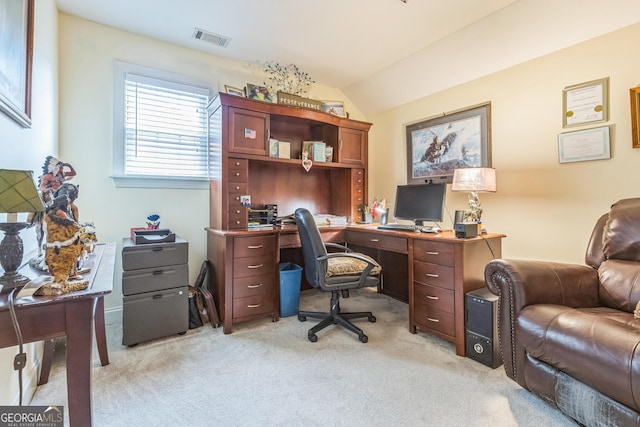 7769 Copper Kettle Way, Flowery Branch, GA 30542 - office area featuring light carpet and lofted ceiling