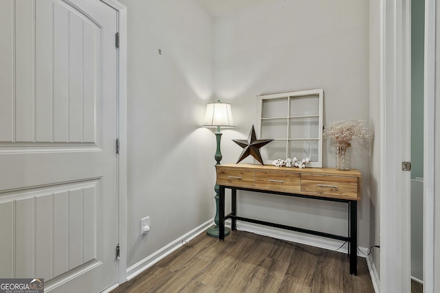 17 October Ave, Newnan, GA 30265 - office area featuring dark wood-style floors and baseboards