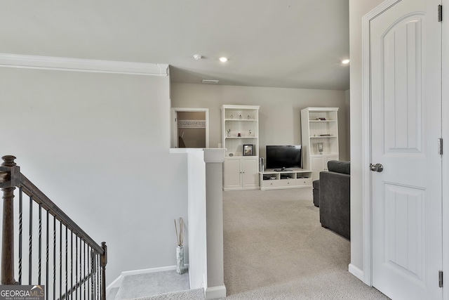 17 October Ave, Newnan, GA 30265 - stairs with carpet flooring and recessed lighting