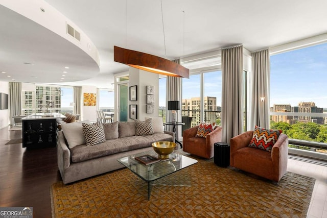 3325 Piedmont Rd NE Unit 2006, Atlanta, GA 30305 - living area featuring a city view and wood finished floors