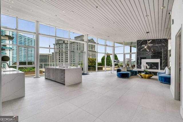 3325 Piedmont Rd NE Unit 2006, Atlanta, GA 30305 - sunroom / solarium featuring a city view and a sink