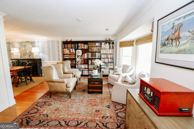 8 Crepe Myrtle, Newnan, GA 30263 - sitting room featuring wood finished floors and a fireplace
