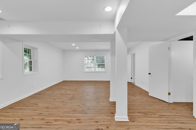 1590 Sunnybrook Farm Rd, Atlanta, GA 30350 - below grade area with light wood-style floors and recessed lighting
