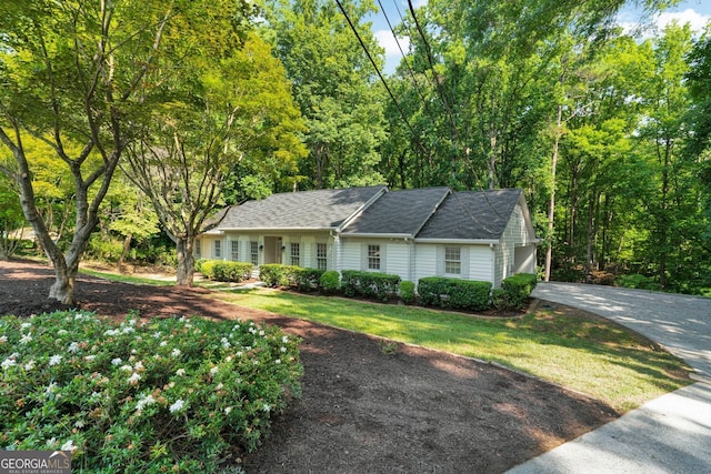 1590 Sunnybrook Farm Rd, Atlanta, GA 30350 - single story home with a front lawn and a shingled roof