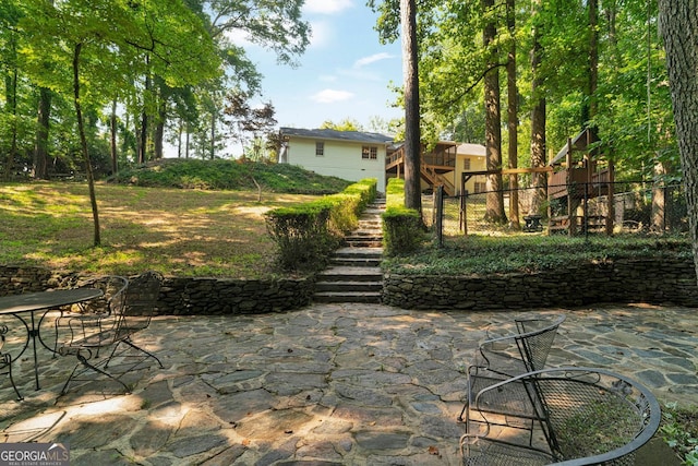 1590 Sunnybrook Farm Rd, Atlanta, GA 30350 - view of patio with stairway
