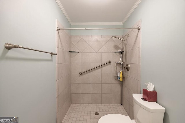 205 Castlegate Rd, Macon, GA 31210 - full bath featuring tiled shower and crown molding
