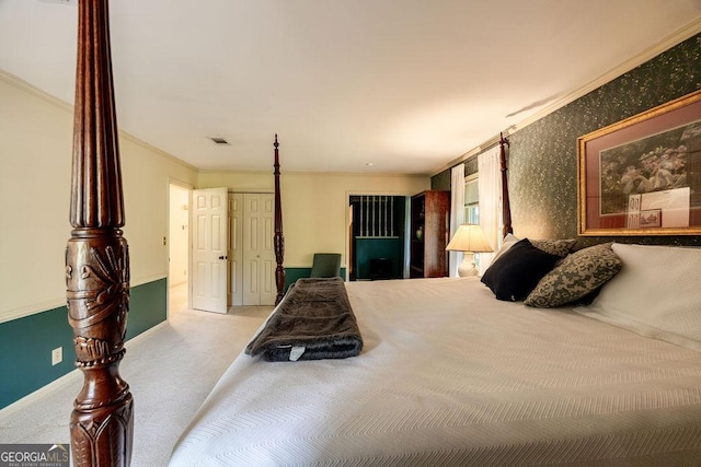 205 Castlegate Rd, Macon, GA 31210 - bedroom with carpet floors and crown molding