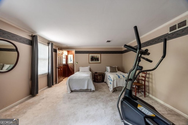 205 Castlegate Rd, Macon, GA 31210 - bedroom with crown molding and light carpet