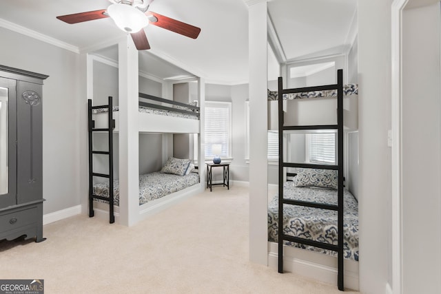 1030 Spring Lake Dr, Bishop, GA 30621 - carpeted bedroom featuring crown molding and ceiling fan