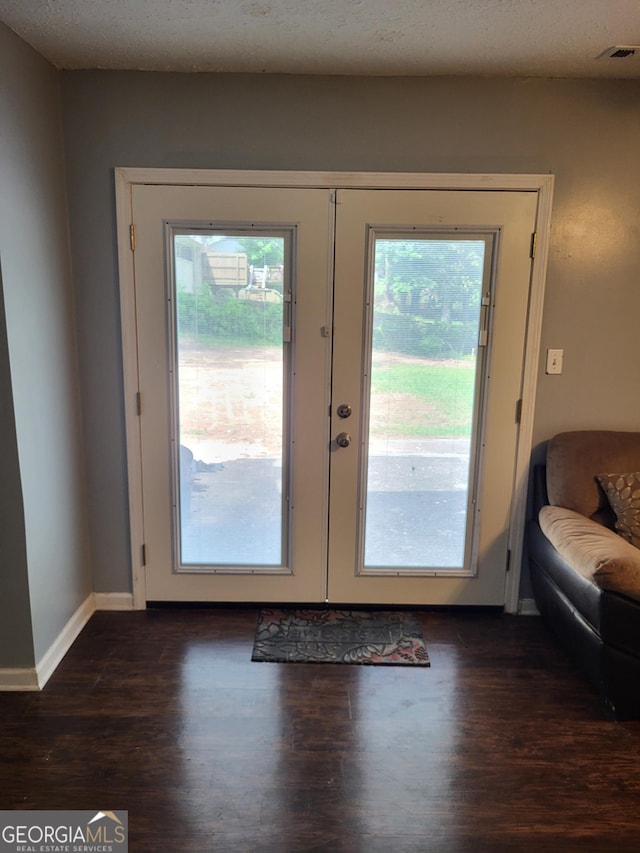 3211 Rockview Dr, Lithonia, GA 30038 - doorway to outside with french doors and dark wood-type flooring