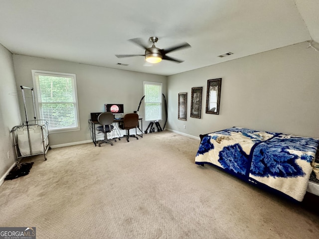 703 Overlook Pt, Woodstock, GA 30189 - bedroom with carpet, multiple windows, and a ceiling fan