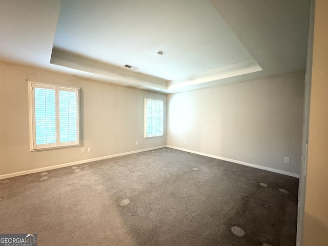 248 Webster Lake Dr, Temple, GA 30179 - unfurnished room featuring a raised ceiling and dark carpet