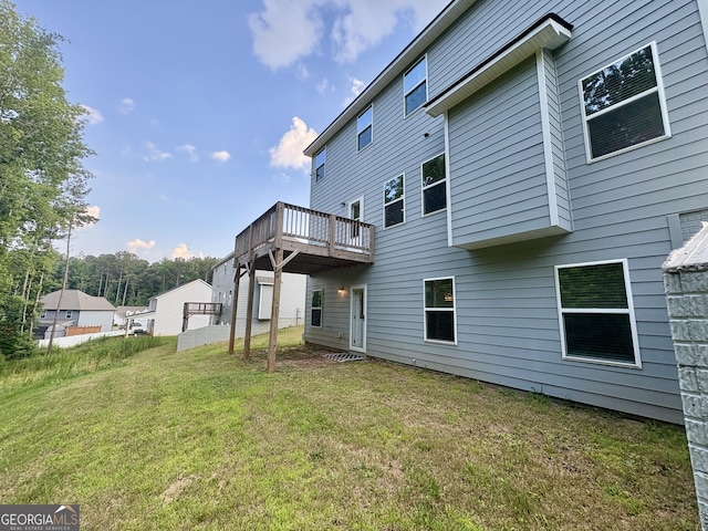248 Webster Lake Dr, Temple, GA 30179 - back of house with a yard and a wooden deck