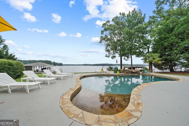 202 Jackson Rd SE, Milledgeville, GA 31061 - view of swimming pool with a patio and a water view