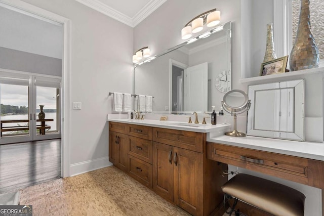 202 Jackson Rd SE, Milledgeville, GA 31061 - full bath with ornamental molding and double vanity