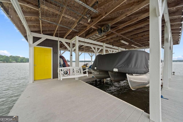202 Jackson Rd SE, Milledgeville, GA 31061 - dock area with boat lift and a water view