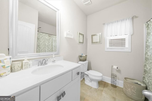 349 Garnet Dr, Acworth, GA 30101 - bathroom featuring vanity, tile patterned flooring, and a shower with curtain