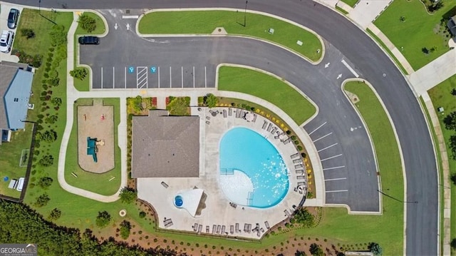 349 Garnet Dr, Acworth, GA 30101 - aerial view of a pool