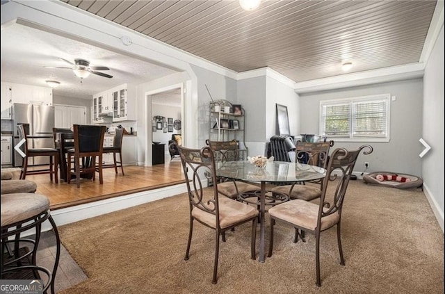4352 Treeline Way, Douglasville, GA 30135 - dining area with carpet and a ceiling fan