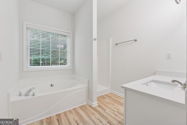 384 Daniel Mill Xing, Villa Rica, GA 30180 - full bath with wood finished floors, a bath, and vanity
