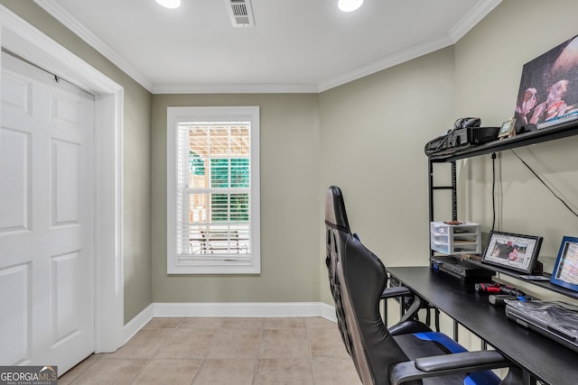 106 Big Cotton Trl, Mcdonough, GA 30252 - office space featuring crown molding and light tile patterned floors