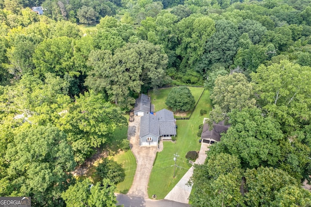 2421 Pittman Cir, Cumming, GA 30040 - aerial view of property and surrounding area with a forest