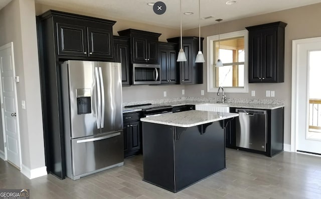 0 Nocona Trl, Ellijay, GA 30536 - kitchen featuring stainless steel appliances, healthy amount of natural light, dark cabinetry, and recessed lighting
