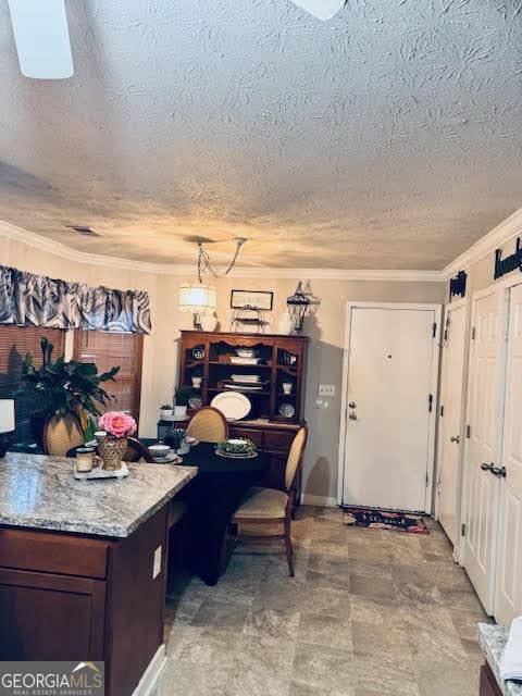791 Bristol Way, Lithonia, GA 30058 - office area with a textured ceiling and ornamental molding