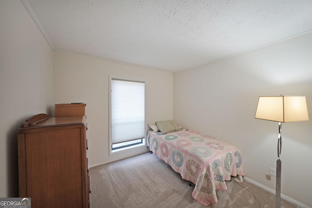 3907 Cedar Cir, Tucker, GA 30084 - bedroom featuring light colored carpet, a textured ceiling, and ornamental molding