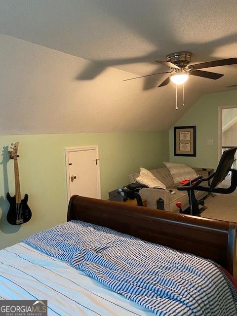 201 William D Evans Ct, Kathleen, GA 31047 - bedroom featuring vaulted ceiling and ceiling fan
