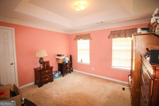 1455 Duren Farms Dr, Lithonia, GA 30058 - carpeted home office with a tray ceiling and healthy amount of natural light