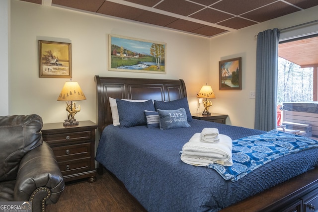 444 Miners Mountain Rd, Sautee Nacoochee, GA 30571 - bedroom featuring wood finished floors and a drop ceiling
