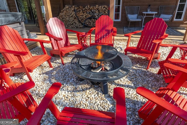 444 Miners Mountain Rd, Sautee Nacoochee, GA 30571 - view of patio / terrace with an outdoor fire pit