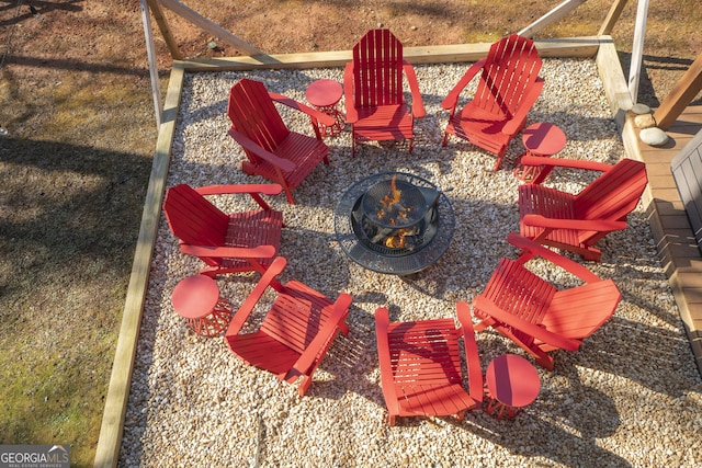 444 Miners Mountain Rd, Sautee Nacoochee, GA 30571 - view of patio / terrace featuring a fire pit