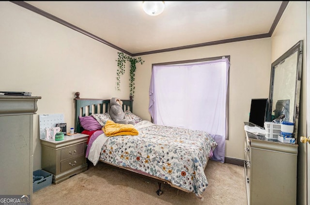 3514 Blackberry, Conyers, GA 30094 - bedroom featuring light colored carpet and crown molding
