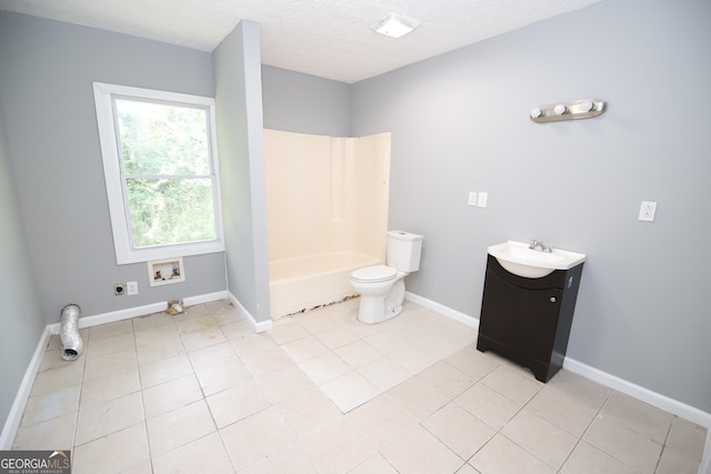 92 Priscilla Dr, Lagrange, GA 30241 - bathroom with vanity, tile patterned flooring, a textured ceiling, and shower / bathtub combination