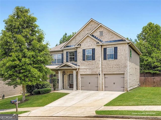 219 Sleepy Way, Canton, GA 30114 - view of front of home with driveway, a garage, and brick siding