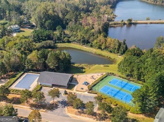 219 Sleepy Way, Canton, GA 30114 - aerial view of property and surrounding area with a large body of water and a forest